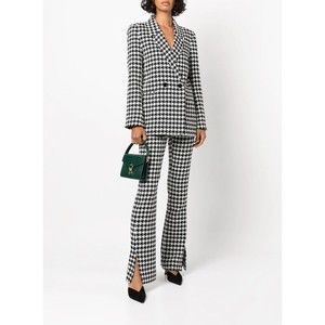 NWT Anine Bing Madeleine Double-Breasted Houndstooth Blazer Sz L